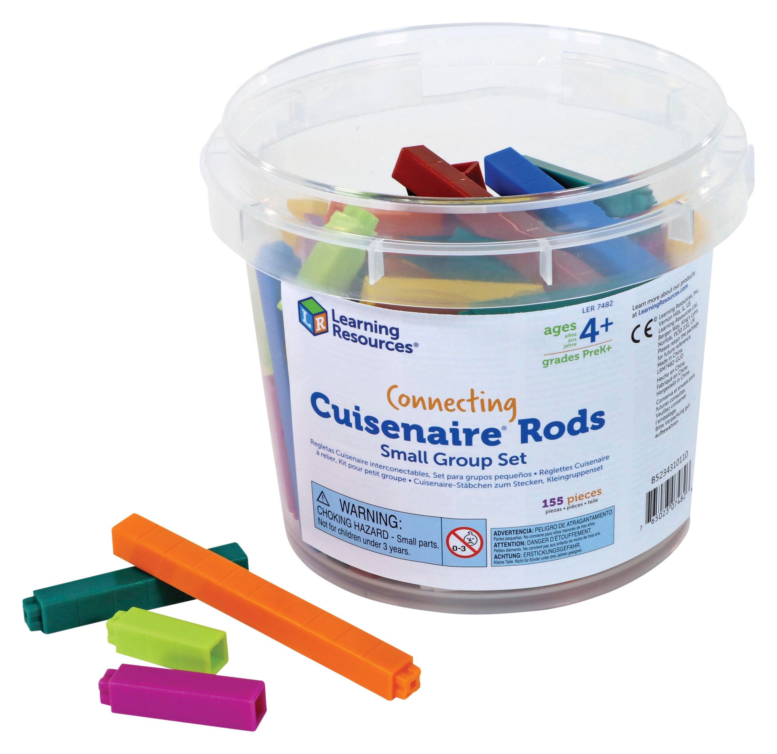 Learning Resources Cuisenaire Connecting Rods, Small Group, 155 Pieces 089810